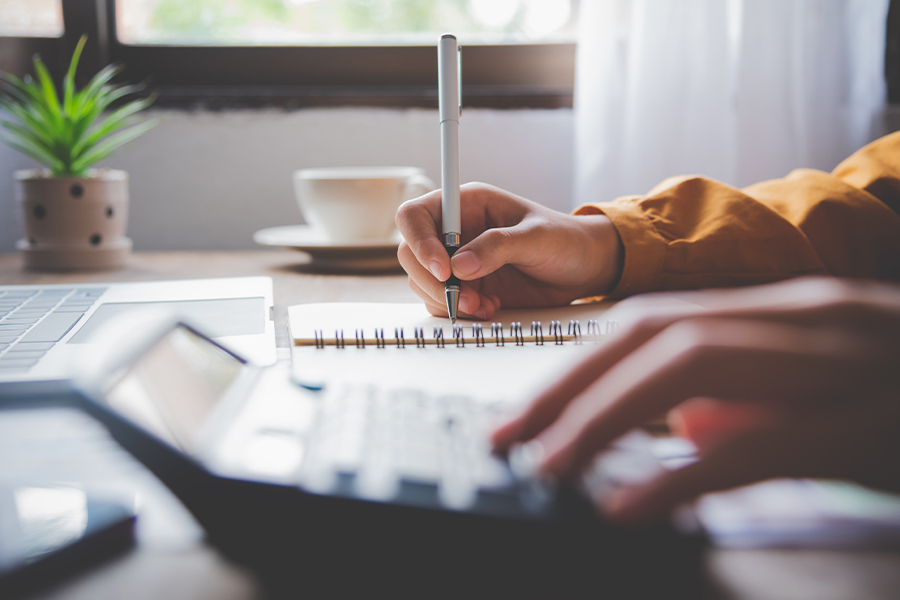 person filling out Corporation tax loan application